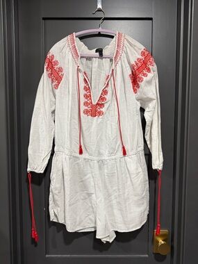 J. Crew Cream Gauze Peasant Blouse